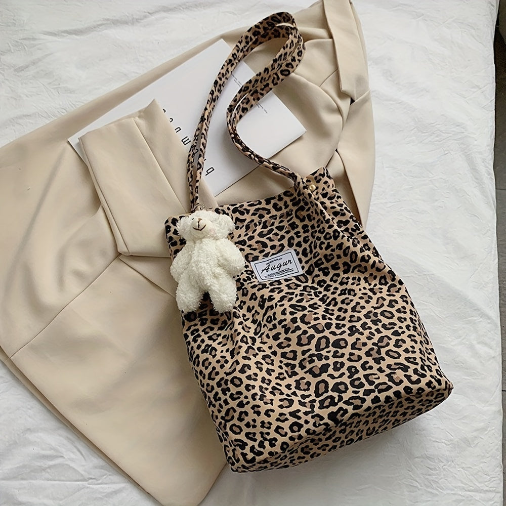 Cow Pattern Shoulder Bag Nylon Handbags Reusable Shopping Bag