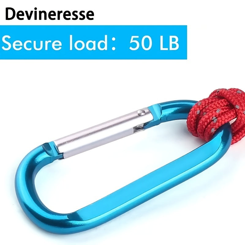 6pcs Carabiner Keychains with D Ring for Camping & Daily Use