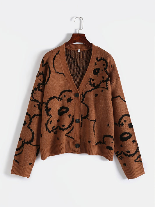  Button Front Cardigan Women's Casual Sweater