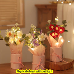 Artificial Wool Puff Flower Bouquet Home Furnishings Gift