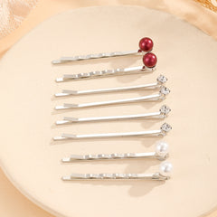 Rhinestone Faux Pearl Hair Clip Bobby Pin Side Clip Head Jewelry