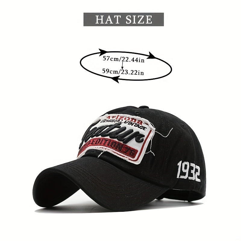 Vintage Letter Embroidery Baseball Cap Cotton Hip Hop Sunscreen Sports Hat