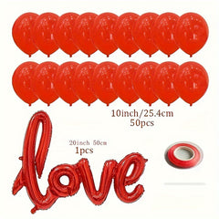 53pcs Red Latex Balloons Set Love Proposal Engagement Wedding Decor