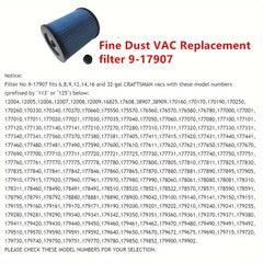 HEPA Filter 9-17907 for Craftsman Vacs
