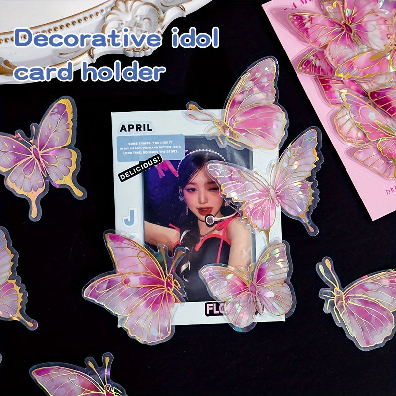 20pcs Butterfly Stickers Self Adhesive Golden Foil for Journals Laptop