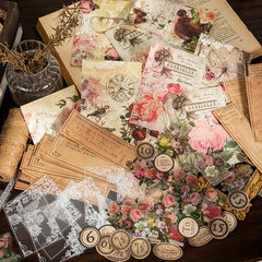 80pcs Retro Hand Account Book DIY Decoration Set
