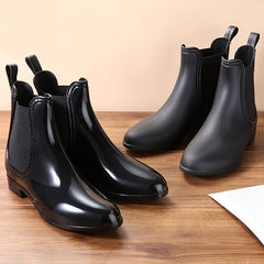 Women's Non slip Rubber Medium Top Rain Boots Comfortable Solid Water Boots