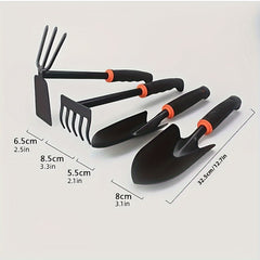 4pcs Garden Shovel & Rake Tool Set Dual purpose Hook Wide & Narrow Iron Shovel
