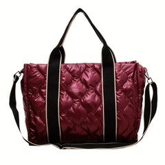 Puffer Quilted Tote Bag Crossbody Winter Shoulder Bag