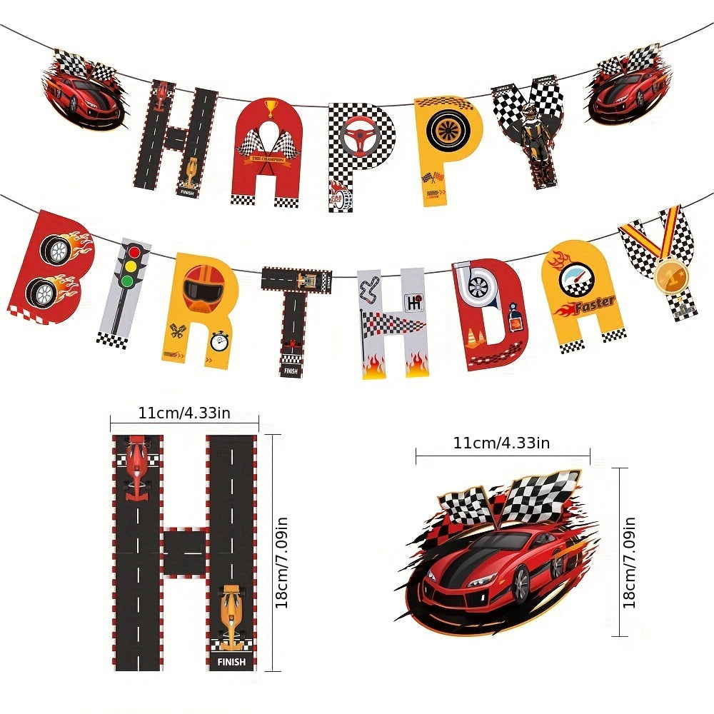 1pc Racing Party Banner Ideal Racing Themed Birthday Party Decor