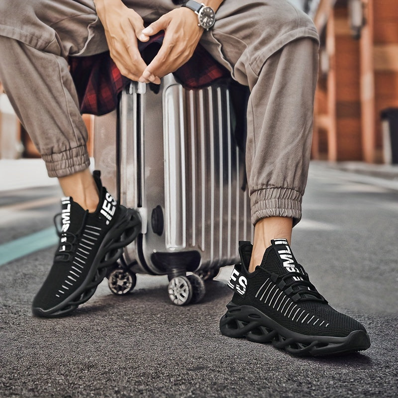 Men's Woven Knit Running Shoes Shock Absorption Non Slip