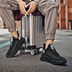 Men's Woven Knit Running Shoes Shock Absorption Non Slip