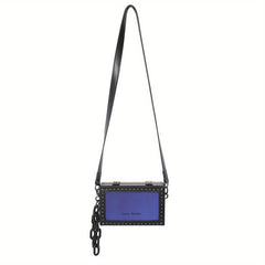 Shoulder Bag Luminous Crossbody Bag With Rivets Faux Leather Purse