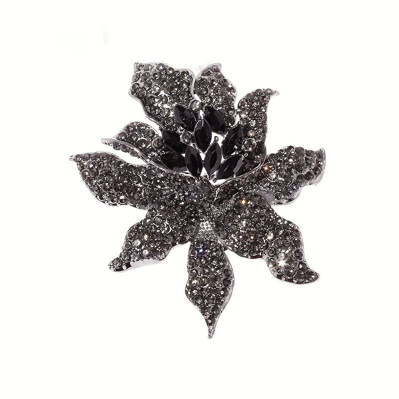 Rhinestone Inlaid Seagrass Brooch Party Banquet Dress Jewelry
