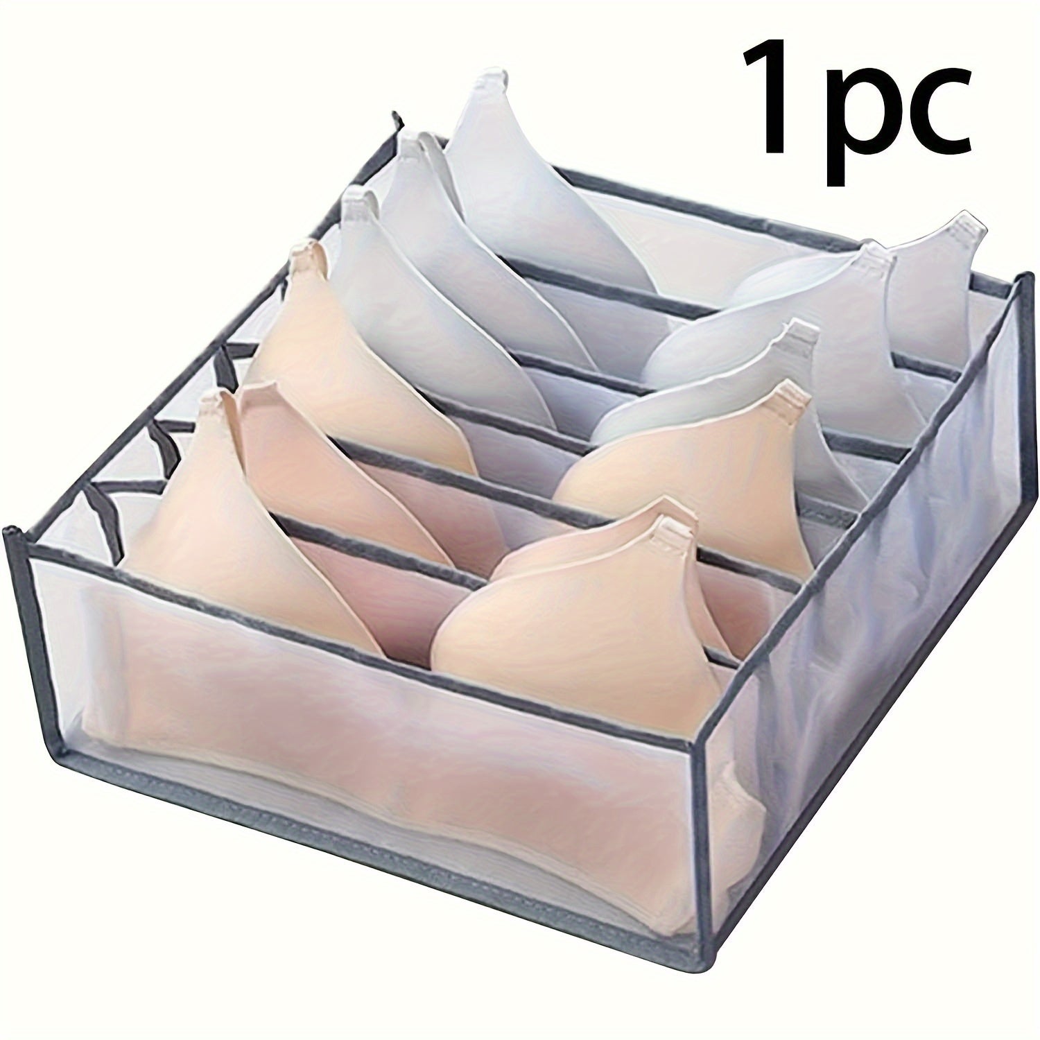 1pc Grid Underwear Drawer Storage Box Folding Clothes Storage Drawer Basket