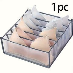 1pc Grid Underwear Drawer Storage Box Folding Clothes Storage Drawer Basket