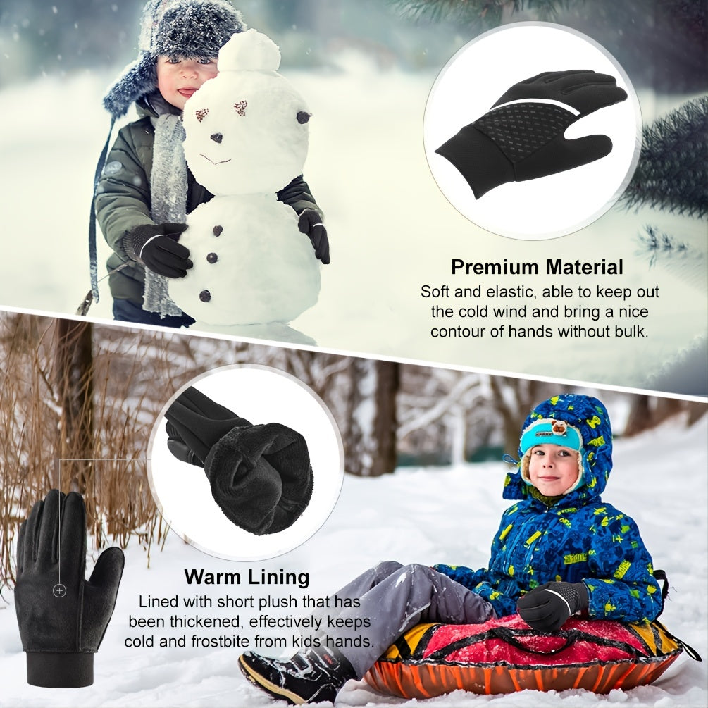 Kids Winter Gloves with Touch Screen & Reflective Designs