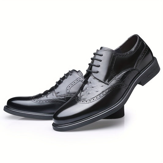 Men's Brogue Derby Shoes Wingtip Lace Up Outdoor Dress Office Business Formal