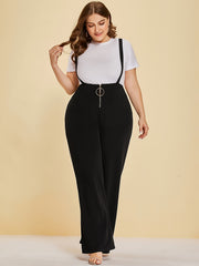  Zipper Wide Leg Overalls High Rise Overalls