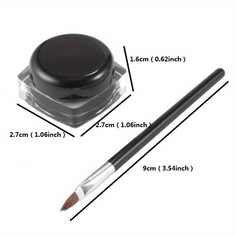 Waterproof Eyeliner Gel Cream with Brush Smudge Proof Makeup