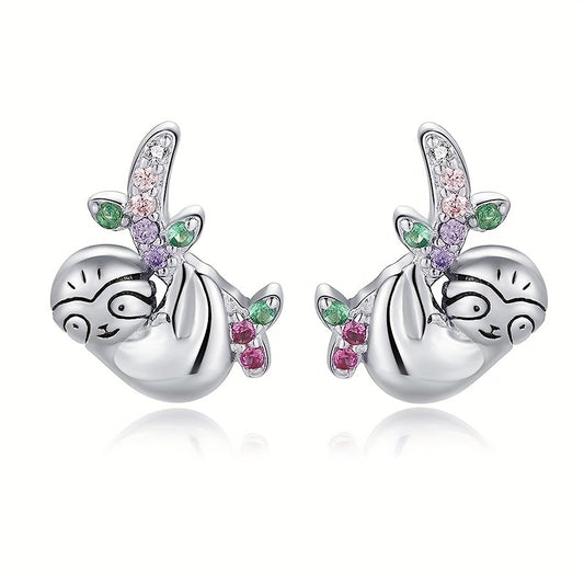 Sterling Silver Sloth Stud Earrings Kids Jewelry