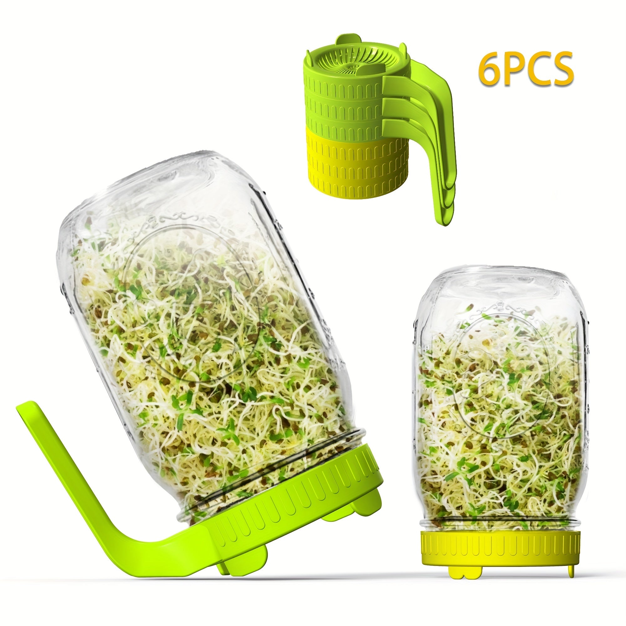 6pcs Sprouting Lids Set for Easy Sprout Growing