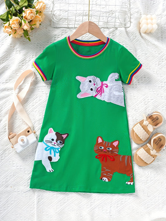 Toddler Girls Casual Dresses Kids Comfortable Playwear Dress Soft Breathable
