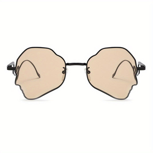 Funny Metal Frame Women Punk Y2K Sunglasses Street Eyewear