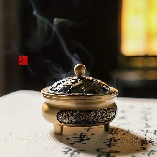 1pc Copper Alloy Lotus Plate Incense Burner