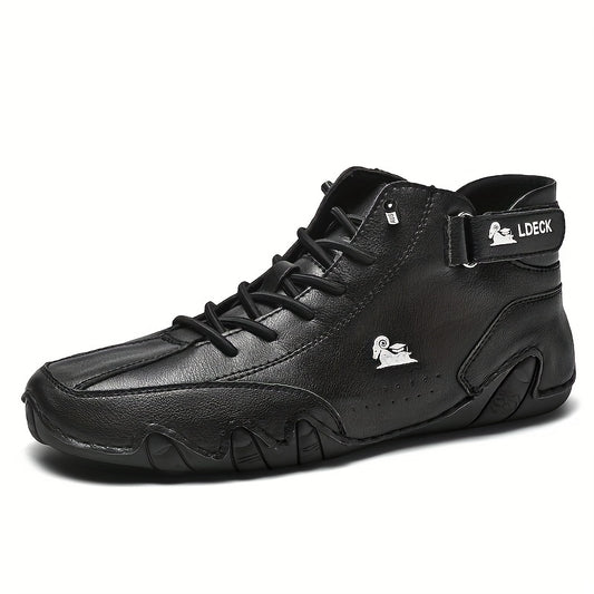 Women's Retro Ankle Boots Lace Up Mid Top Sneakers Waterproof Flat Boots