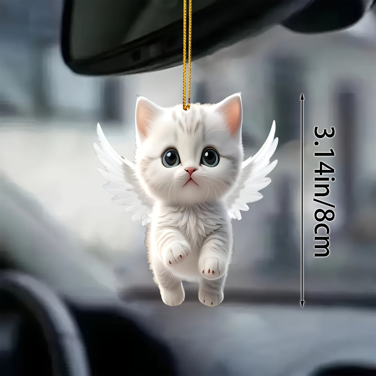 Charming Cat Acrylic Car Hanging Ornament - Christmas & Home Decor