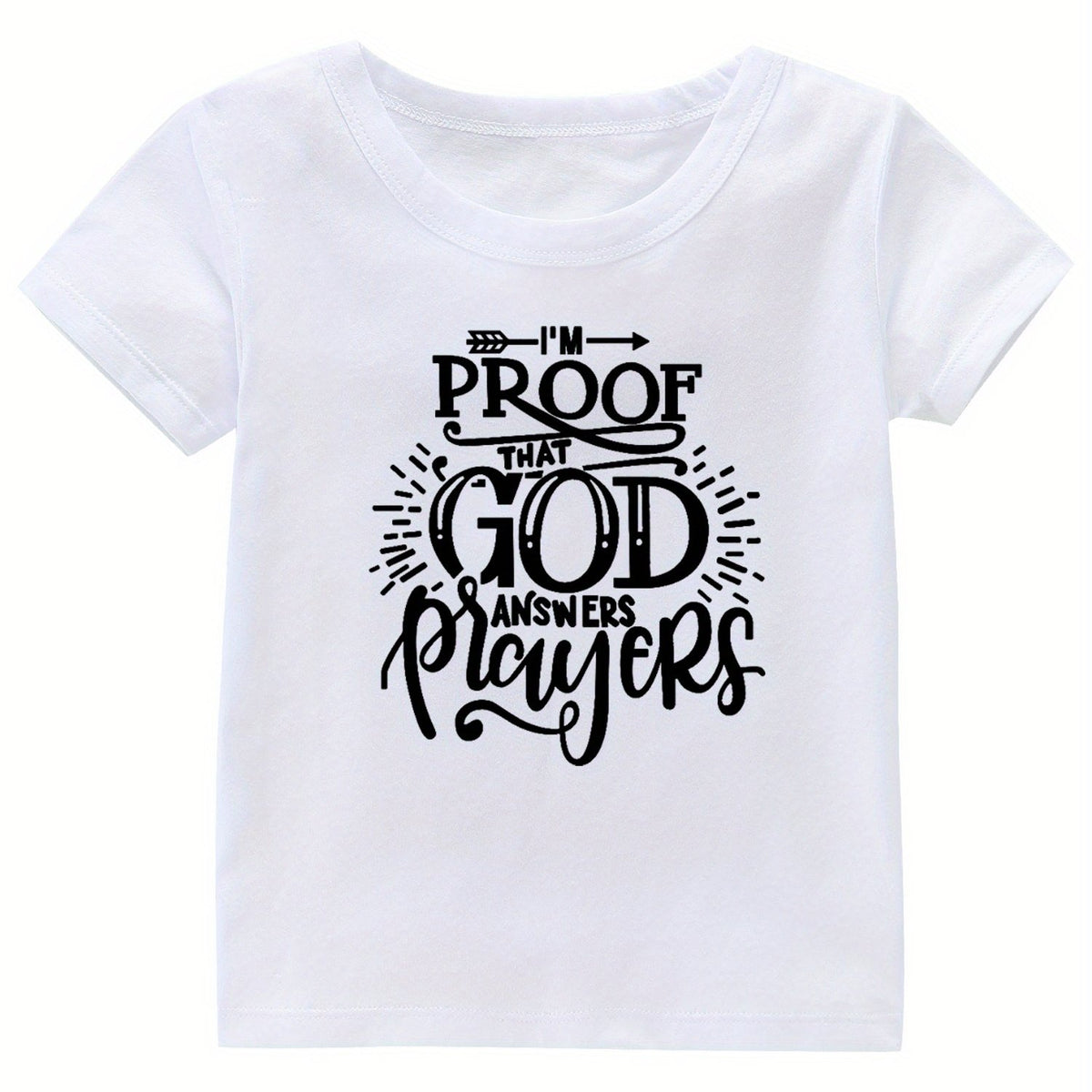 God Answers Prayers Print Girl's Cotton T shirt