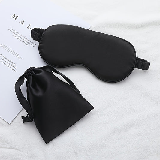 Soft Smooth Blackout Sleep Eye Mask With Storage Bag - Travel Relax Aviation