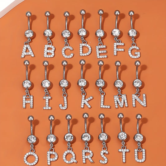 Zircon 26 Letters Belly Button Ring Navel Piercing