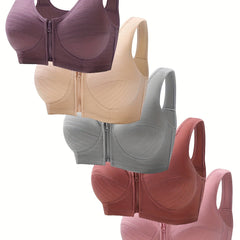 5pcs Wireless Push Up Bras Comfy & Breathable Women's Lingerie
