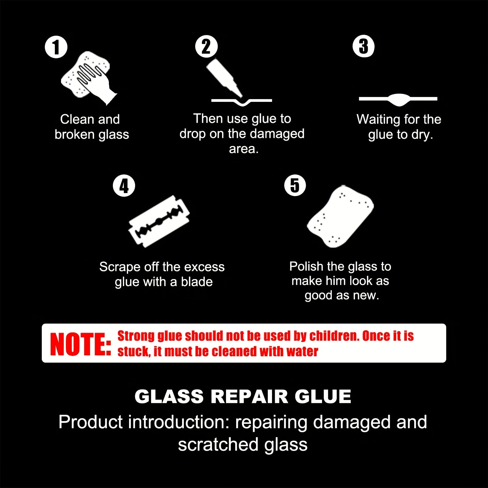 Car Glass Repair Glue Windshield Repair Crack Adhesive 30ml