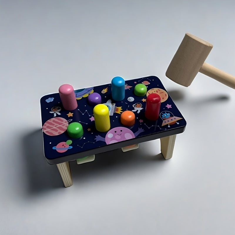 Wooden Starry Sky Pounding Station Toy for Kids