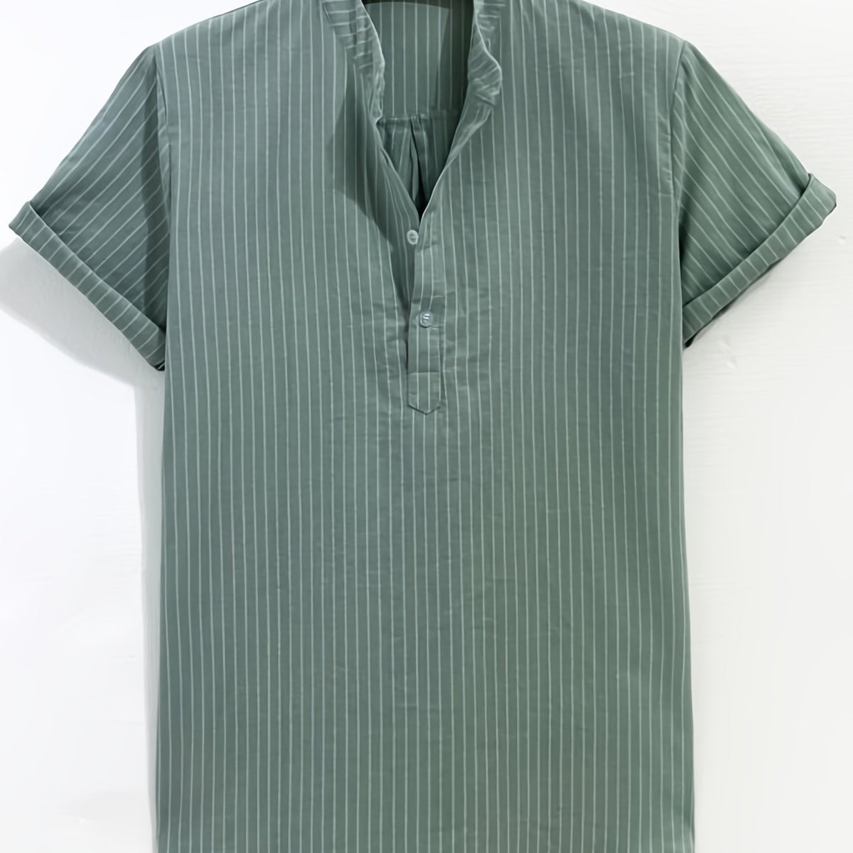 Vertical Stripe Print Casual Short Sleeve Shirt for Summer Vacation