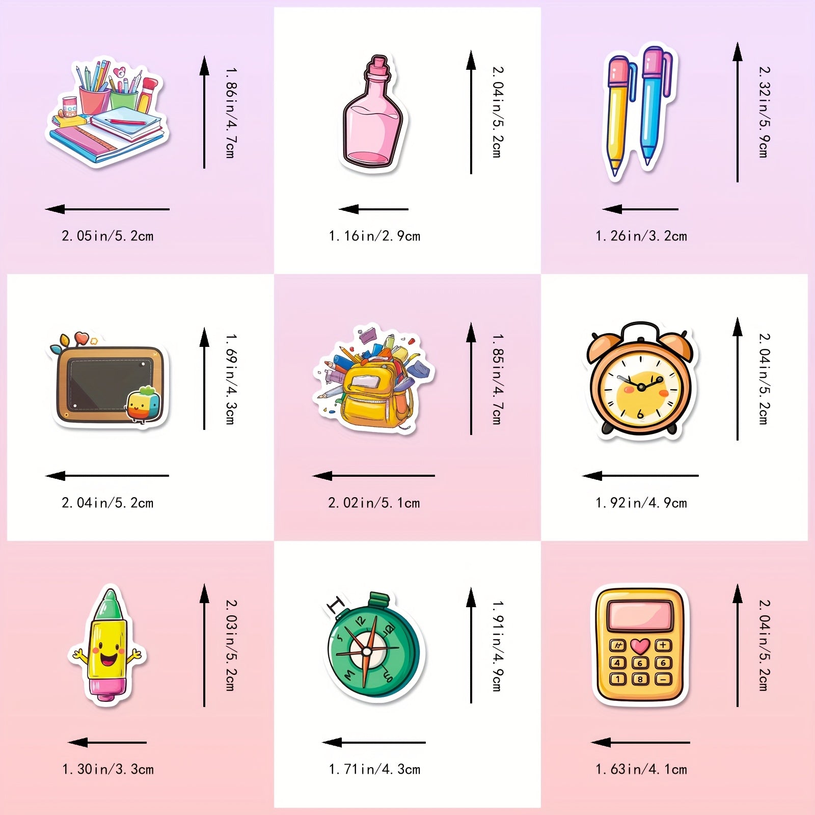 100pcs Cartoon School Stickers for Laptops Water Bottles & DIY Projects