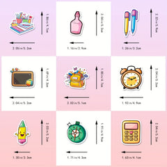 100pcs Cartoon School Stickers for Laptops Water Bottles & DIY Projects