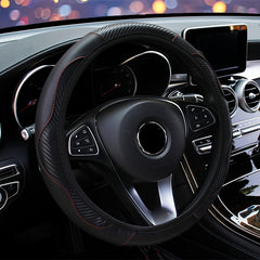 Elastic Carbon Fiber Leather Steering Wheel Cover Various Colors