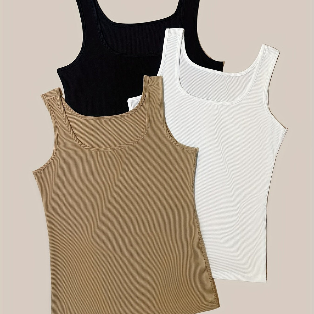 3-Pack Women's Summer Tank Tops Sleeveless Casual Crew Neck