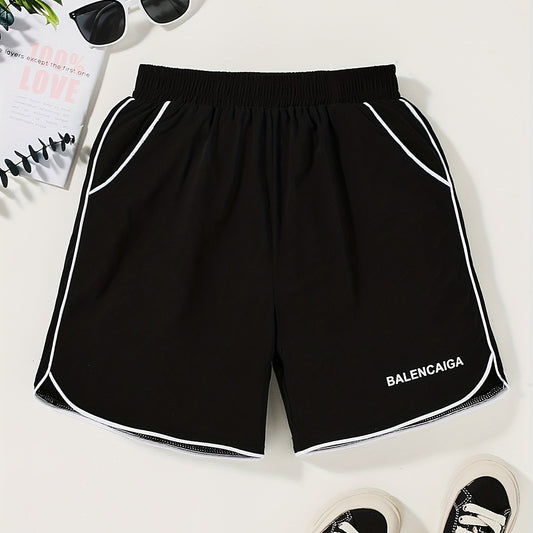 Girls Letter Print Sport Shorts Casual Pants For Kids Children Summer