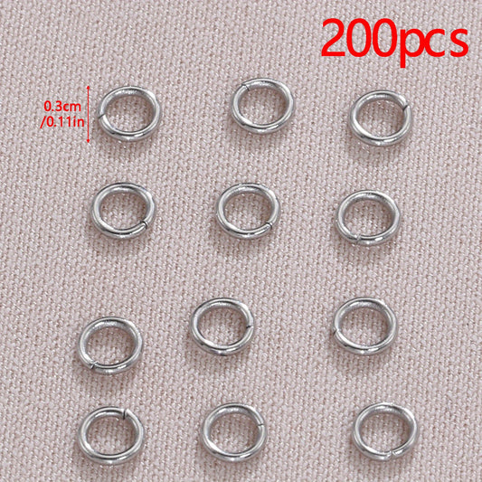 200pcs Stainless Steel Jump Rings for Jewelry Making