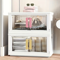 1pc Stackable Storage Bins With Lids Plastic Box