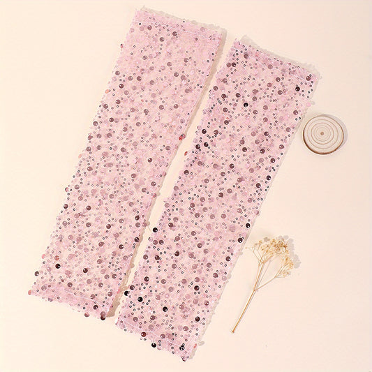 Pink Lace Mesh Sleeve Lightweight Long Arm Sunscreen Sleeve