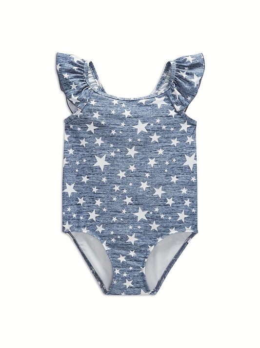 One Piece Landubi Little Star Print Girls Swimsuit