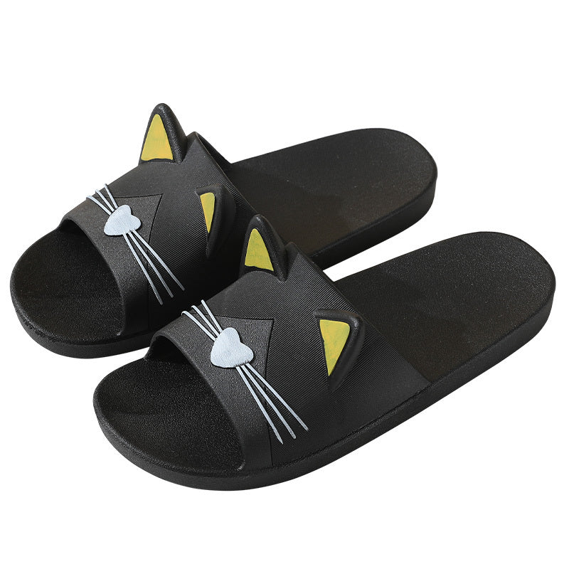 Cartoon Cat Slides Slippers PVC Lightweight Non Slip Floor Shoes Indoor Outdoor