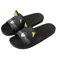 Cartoon Cat Slides Slippers PVC Lightweight Non Slip Floor Shoes Indoor Outdoor