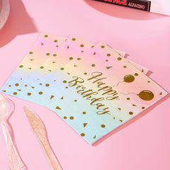 40pcs Rainbow Pastel Party Supplies Disposable Dinnerware Set for Birthday & Bab